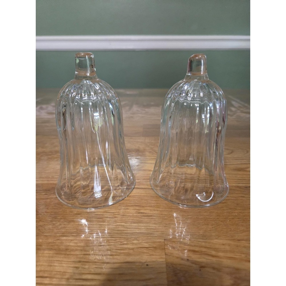 2 Vtg Home Interiors HomCo Chantilly  Glass Bell Peg Votive Candle Holder